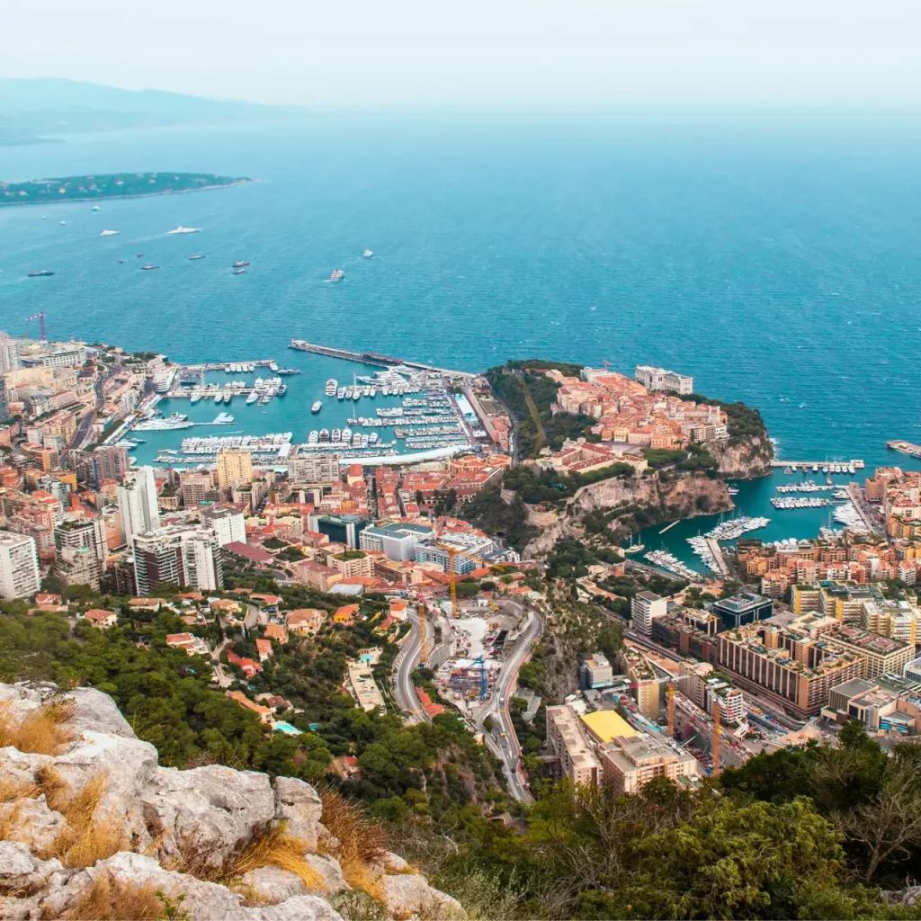 Vue du ciel de Monte-carlo